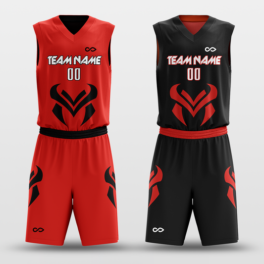 Bull - Customized Reversible Sublimated Basketball Set BK195